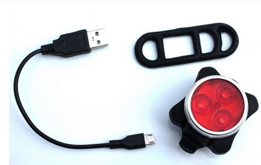 Genopladeligt lyse led cykellygter sæt forlygte forlygte baglygte kombinationer led cykel cykel lys: Rød