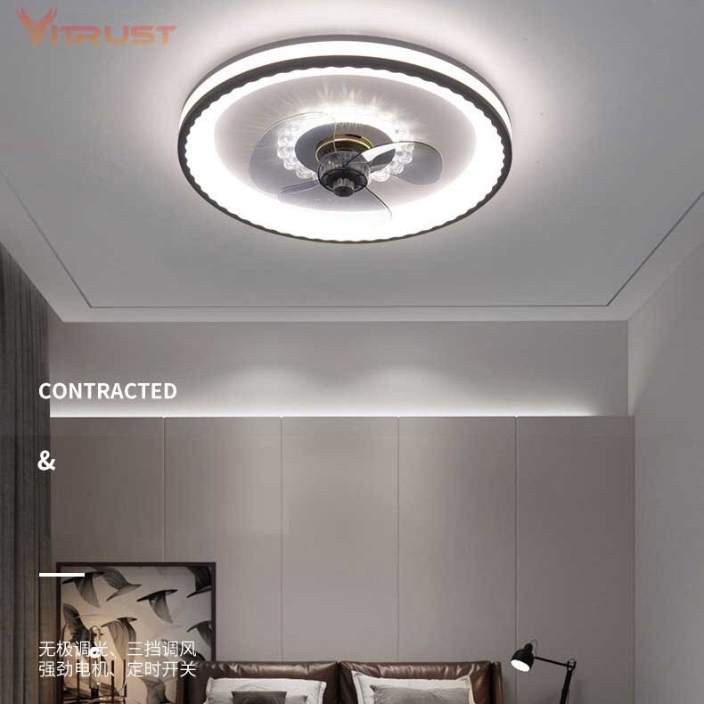 Usynlig vifte ledd taklampe fjernkontroll dimbar ultrastille kan timing vifte led 36w