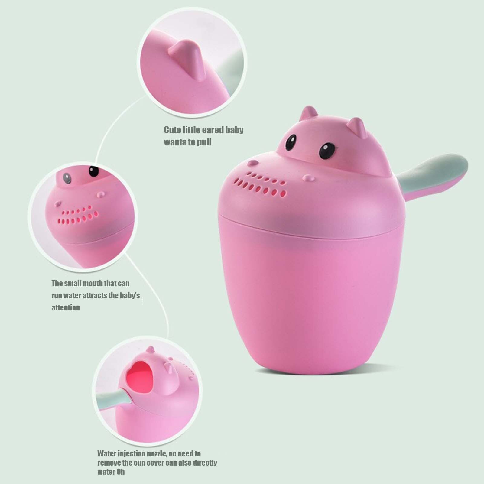 Cute Cartoon Baby Bath Caps Toddle Shampoo Cup Children Bathing Bailer Baby Shower Spoons Child Washing Hair Cup Kids Bath Tool