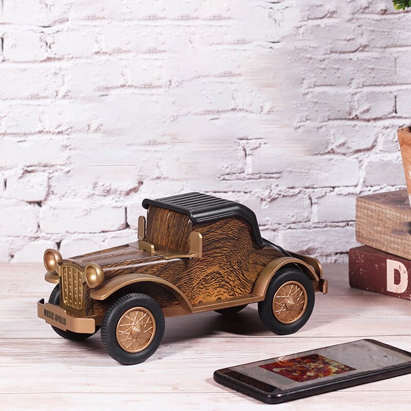 Classic Car Bluetooth Speaker Retro Wood Grain Bluetooth Speaker Radio Portable Mobile Phone Stand Mini Speaker