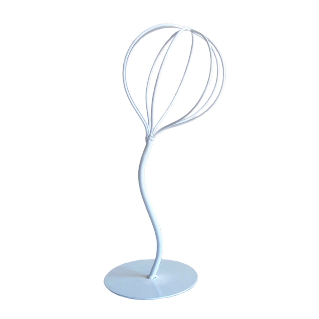 Moderne Freistehende Metall Perücke Ständer Dummy Kopf Hut Kappe Haar Halter: White