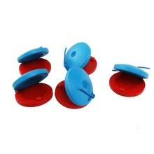5 Pcs Baby Houten Ronde Castanet Muziekinstrument Speelgoed (Rood + Blauw)
