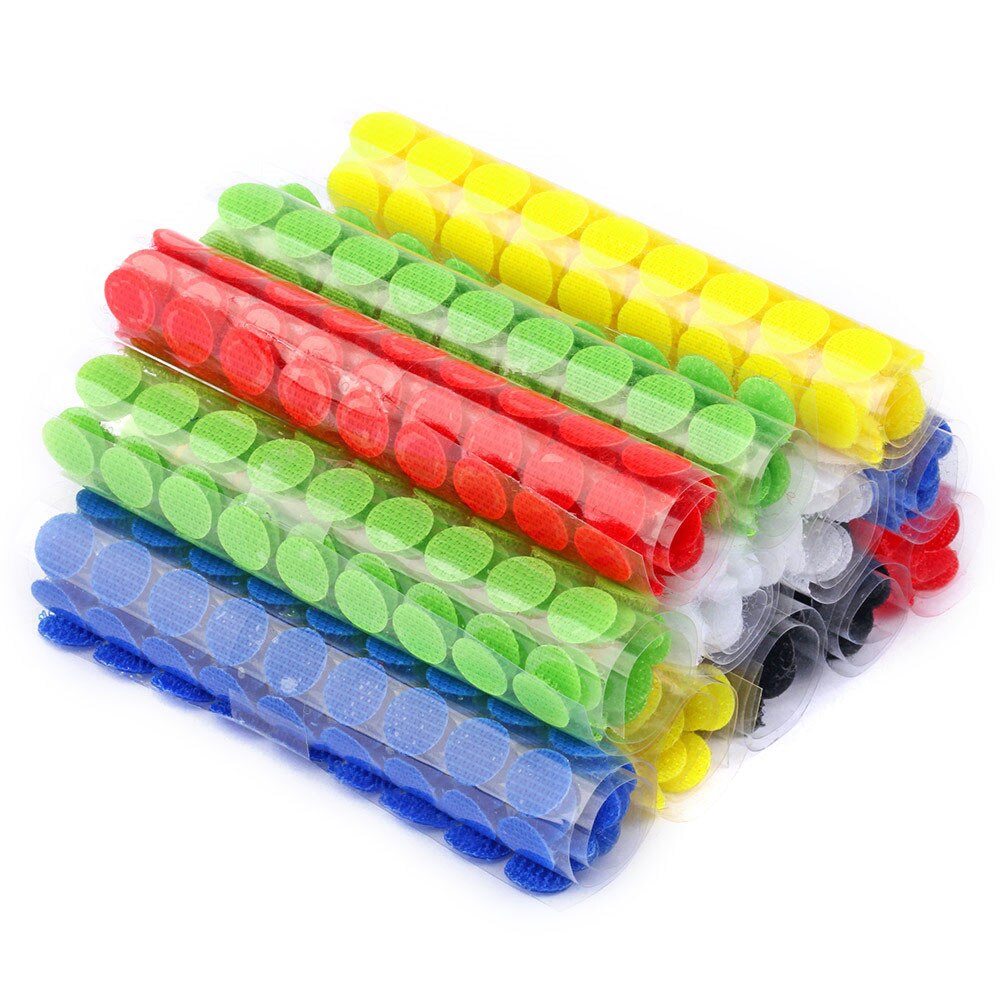 100 par kardborreband självhäftande självhäftande fästtejp krokar och öglor magiska tejp prickar klistermärke kardborreband nylon hem klitterband lim