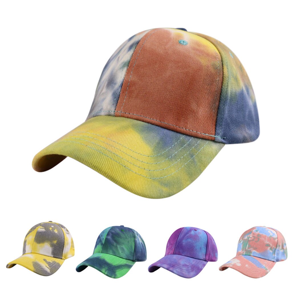 Tie-dye print cap tennis cap udendørs sport baseball tenis bomuld åndbar solskærm tennis caps hestehale cap