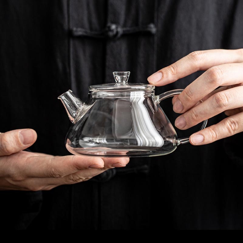 260ml Transparent Glass Teapot Heat-resistant Teapots Home Kung Fu Tea Set Small Kettle Office Mini Flower Tea Pot
