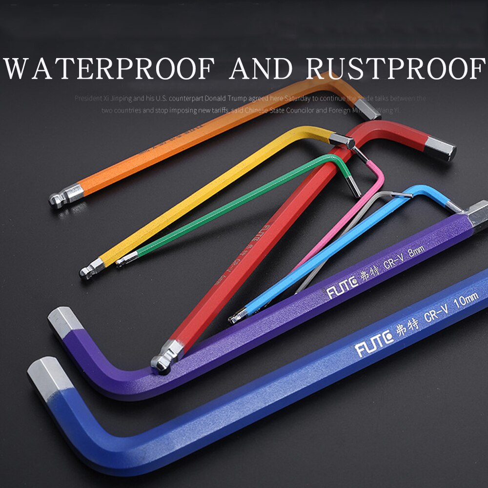 Sammenleggbar unbrakonøkkel metall metrisk unbrakonøkkelsett sekskantet skrutrekker unbrakonøkkel unbrakonøkkel håndverktøy bærbart sett med