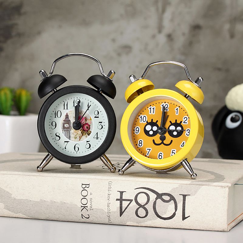 Popular Clock Small Bed Alarm Clocks Cute Mini Metal Small Alarm Clock Desk Alarm Clock Lovely Toy For Bedroom Home