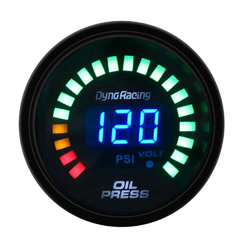 2 set dyno racing 2 tum 52mm bil ledd digital / analog oljetemp temperaturmätare