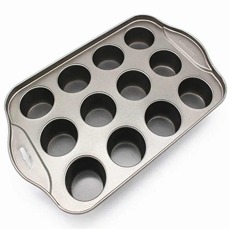12 Cups Rvs Cakevorm Verwijderbare Muffin Cupcake Bakken Pan Cupcake Bakvorm Gebak Tray Bakvormen Bakken Tools