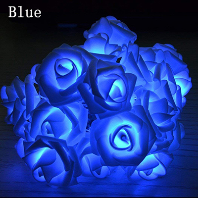 1.5M 10led Rose Bloem Kerst String Lights Battery Operated Valentine Bruiloft Decoratie Bloem Lampen Led Lamp: Blauw