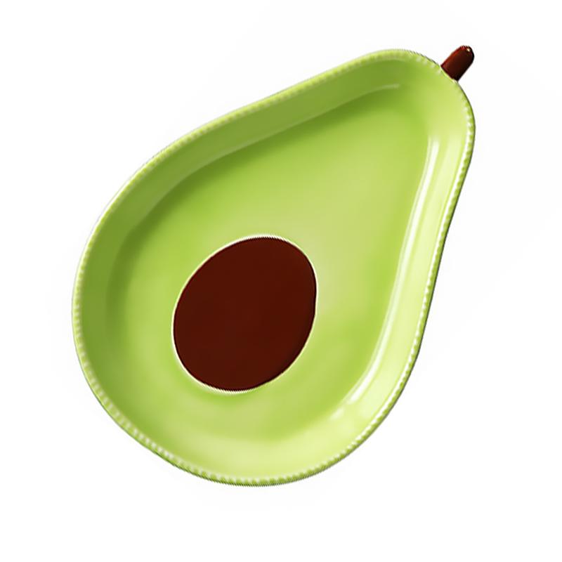 Plato de cerámica con forma de aguacate, plato delicado y duradero Adorable para servir alimentos, contenedor de alimentos, vajilla de cerámica para el hogar, 1 ud.: Assorted Color 1
