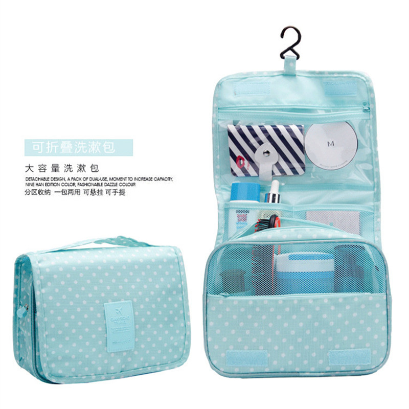 MODYCON Waterproof Polyester Travel Cosmetic Bag Cosmetic Bag Hanging Wash Bag Neutral Makeup Organizer Bathroom Hanging Bag