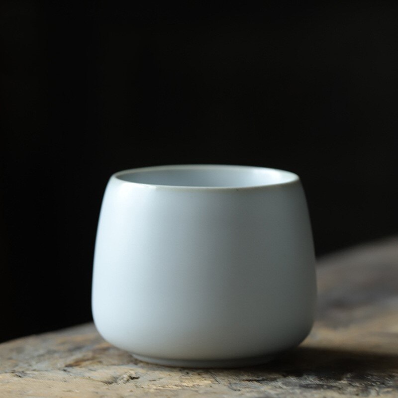 Tasse à thé en céramique de Style japonais, service à thé Kung Fu, service à thé, couleur, glaçage, poterie, tasse à thé fait à la main, rétro pour la maison: Antique white