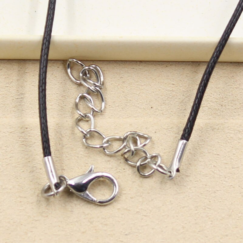 Neue dauerhaft Schwarz Faux Leder Sonne Schnur Halsband Charme DIY Halskette Anhänger retro Boho Tibetischen Silber Farbe