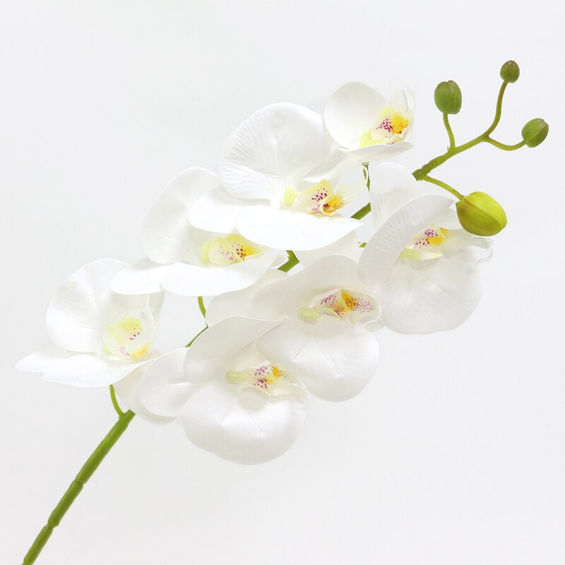 Kunstig orkide blomst 4 farger ekte berøringe kunstig sommerfugl orkidé flores kunstig bryllupsdekorasjon hjemmefestival dekor: Hvit