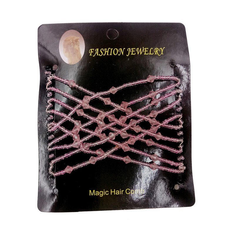 Peigne magique rétro à perles pour femmes, peigne coulissant en métal élastique, accessoires pour cheveux floraux, outil de coiffure, épingle à cheveux pour femmes: 14E