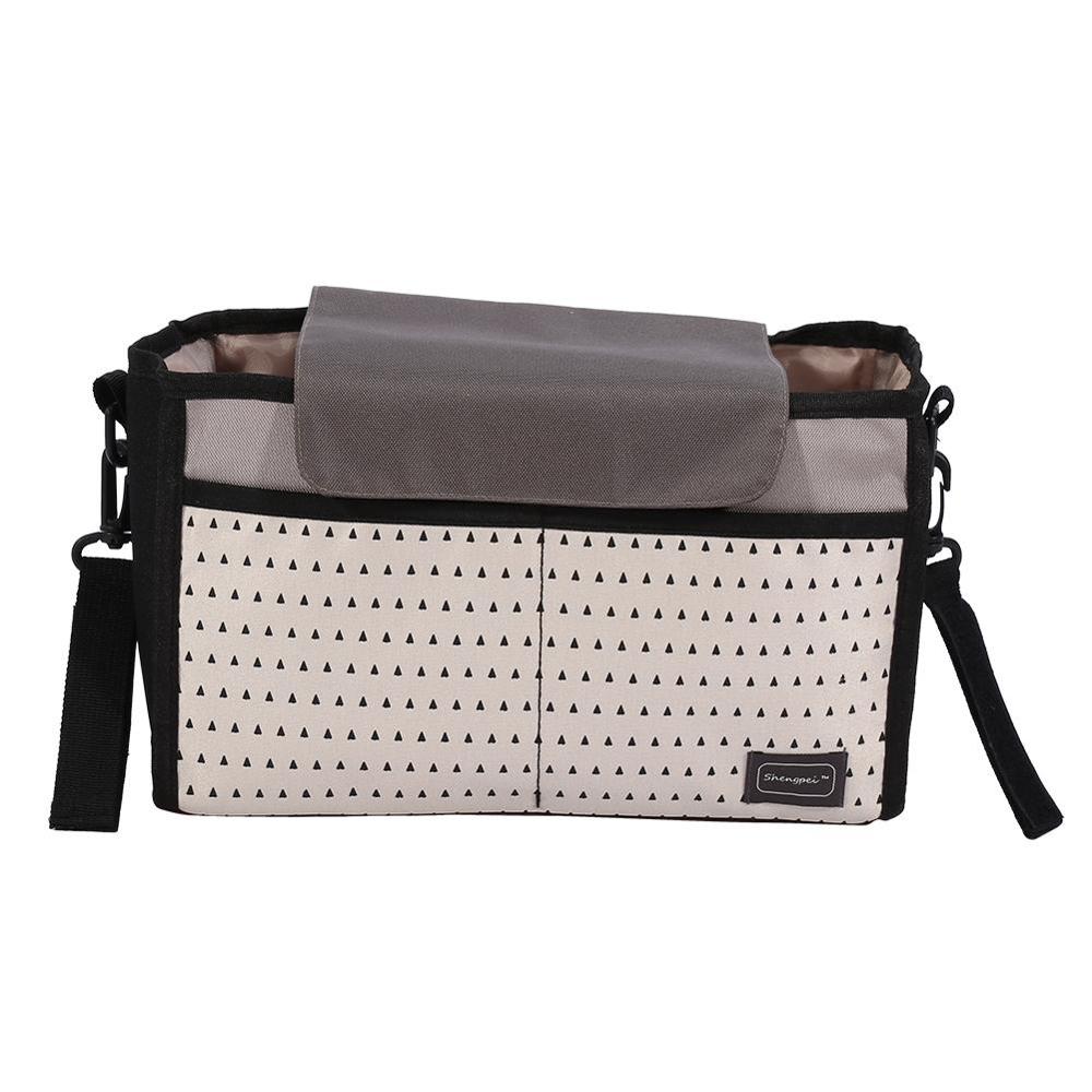 Baby Stroller Organizer Bag Mummy Diaper Bag Hook Baby Carriage Waterproof Large Capacity Stroller Accessories Travel Nappy: coffee