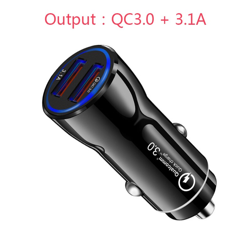 VIKEFON USB Autolader Quick Charge 3.0 QC 3.0 Mobiele Telefoon Snel Opladen Autolader voor iPhone X Samsung Xiaomi auto-Oplader: D