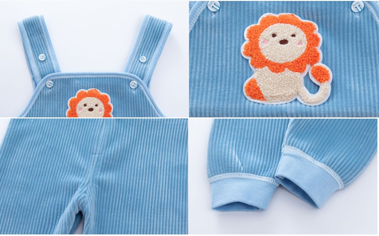 Jongen Plus Fluwelen Overalls Knit Herfst Winter Kinderen Snoep Bib Harembroek Jongens Meisjes Pocket Gebreide Overalls Jumpsuits