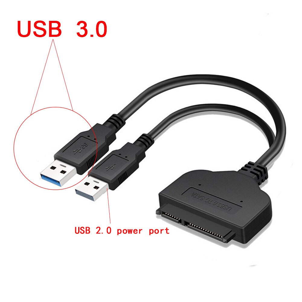 Sata To USB 3.0/2.0 Hard Driver Adapter Support 2.5 Inches External SSD HDD Hard Drive 22 Pin Sata III Cable Sata USB Cable: 22CM / USB 3.0 with 2.0
