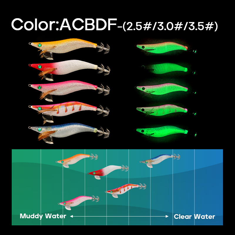 LETOYO 3.5# 3.0# 2.5# Cebo de calamar que se hunde Cebo de calamar luminoso Cebo de pesca artificial EGING Para Señuelo de pulpo Webfoot Pesca de Sepia Oficinalis EGI Señuelo de pesca en el mar