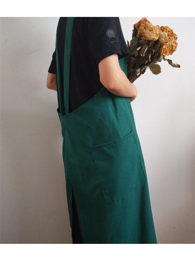 Skandinavisk bomull linneförkläde kvinnor unisex förkläden trädgårdsskötsel florist kaféer kök bakning rengöring förkläden konditorivaror