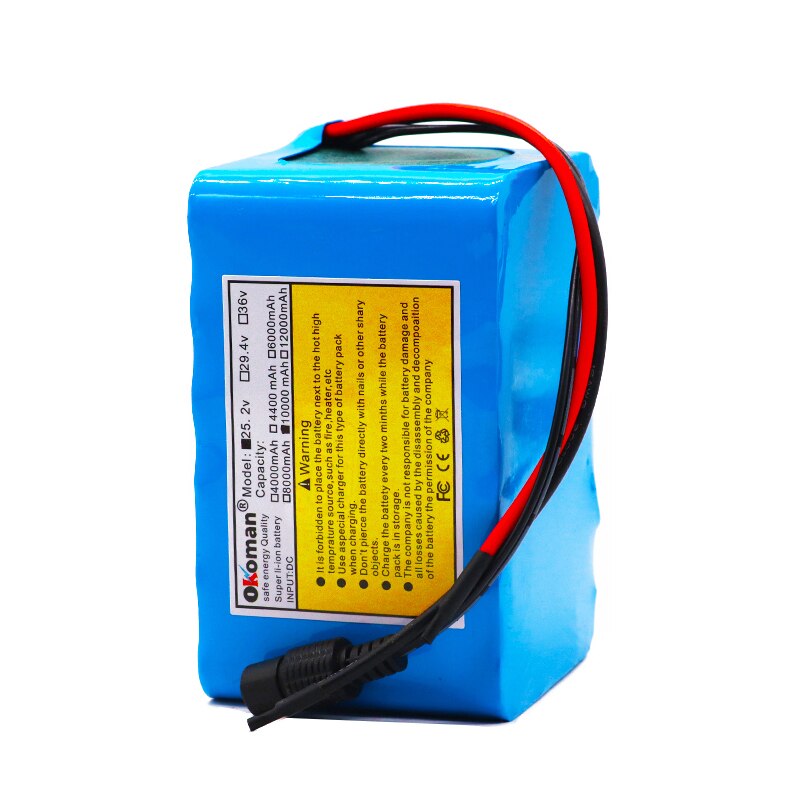 6s4p 24V 10Ah 18650 Battery Lithium Battery 25.2v 10000mAh Electric Bicycle Moped /Electric/Li ion Battery Pack with charger