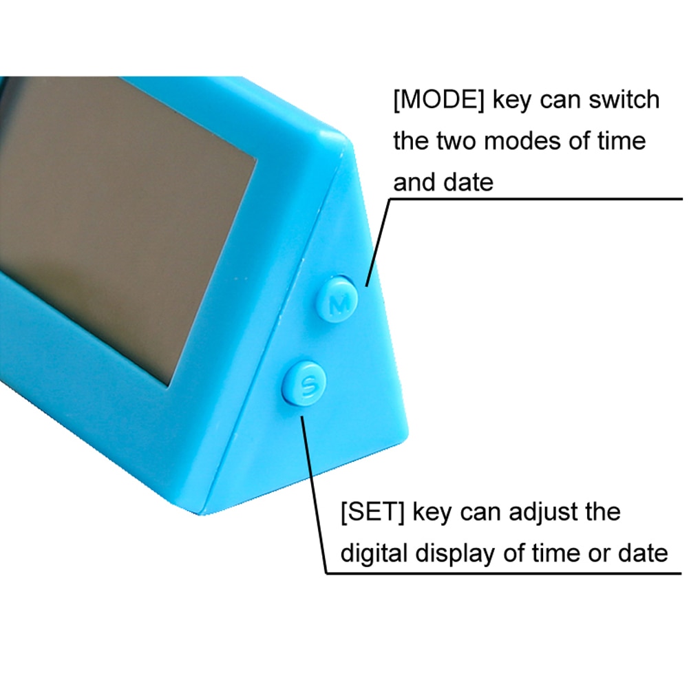 Portable mini silent electronic desk clock, household mini triangle diy digital desktop student exam silent electronic clock