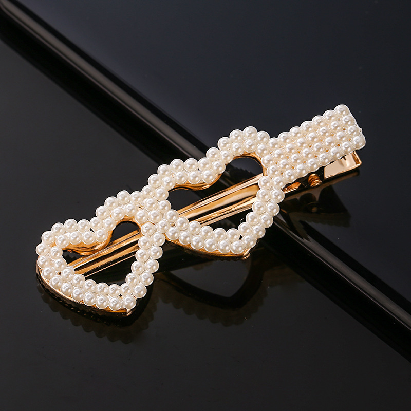 Neue Koreanische Simulierte Perle Barrettes Perlen Geometrische Frauen Haar Clip Griffe Mädchen Schmuck Haar Stifte Haar Zubehör: Rose verrotten