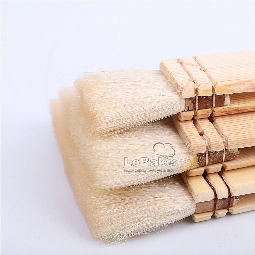 3 sizes/set 23cm sheep wool brush oil BBQ grill baking egg butter cheese bread decor brushes pine wooden handle DIY bakery