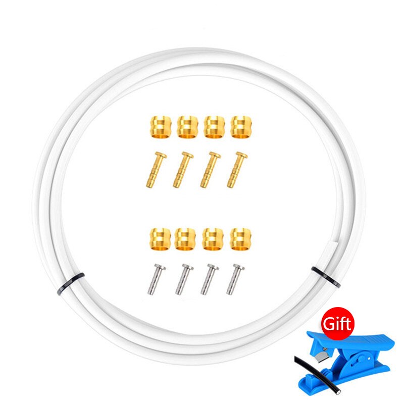 MTB 2.5m przewód hamulcowy rowerowy 5mm nylon Mountian rower tarcza hydrauliczna rura olejowa wąż rurowy BH59/BH90 igła olejowa T głowica: biały zestaw