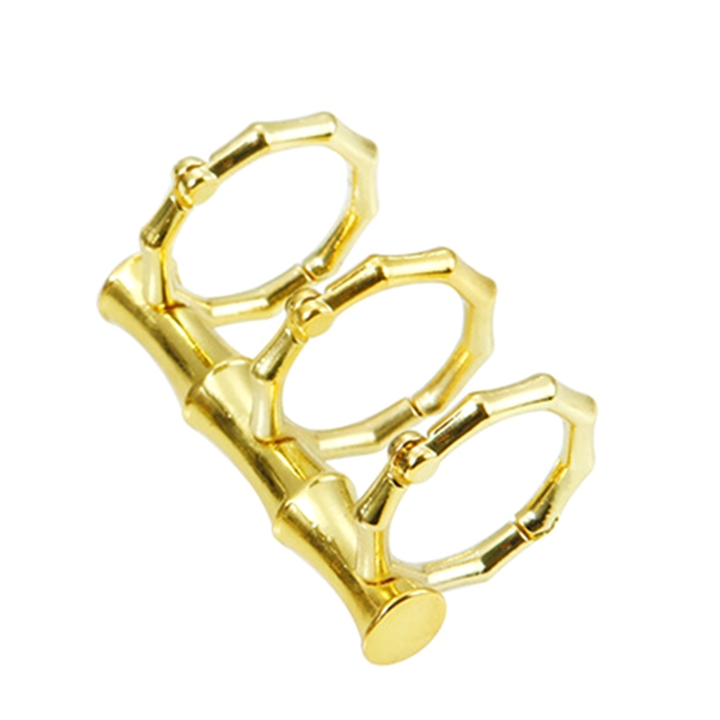 DXAB Flexible Loose Leaf Binders 3 Ring Retro Metal for DIY Travel Diary Photo Album: gold