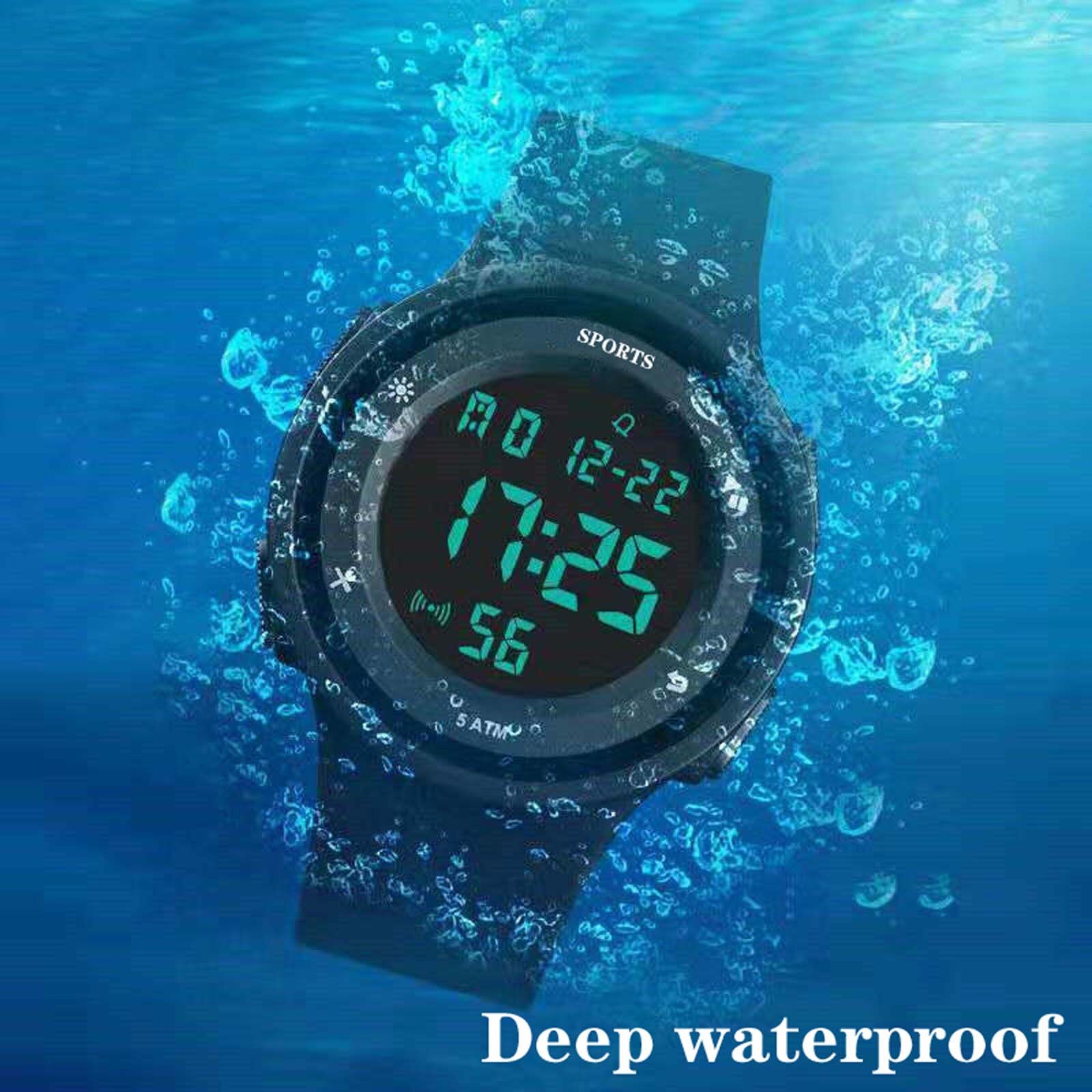 Luxe Mens Digitale Led Horloge Waterdicht Datum Sport Mannen Outdoor Elektronische Digitale Horloge Siliconen Band Alarm Horloge