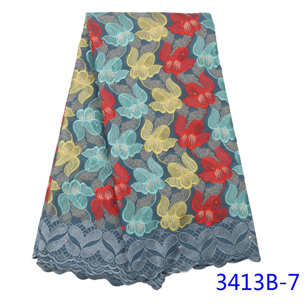 Swiss Voile Lace In Switzerland Lace African Dry Lace Fabric Nigerian Cotton Lace Material YA3413B-4: Picture 7