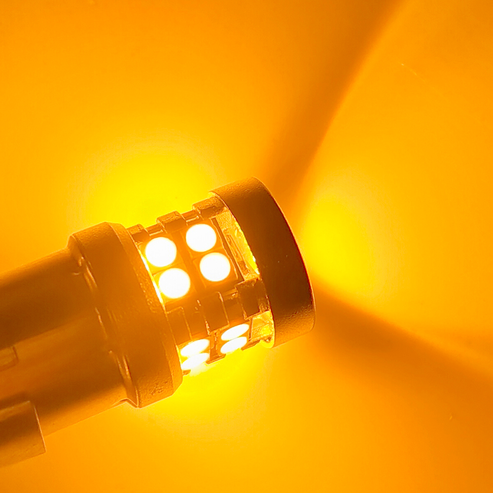 Luces LED traseras de marcha atrás para coche, intermitentes, 19smd, 12V, 1156 BA15S, BAU15S, 1157, T20, 7440, T25, 3157, 3156: YELLOW / 3156 P27W T25