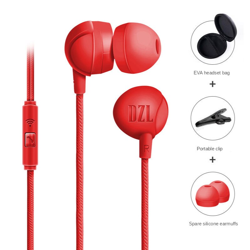 Écouteurs intra-auriculaires filaires  mp3 pour iphone, samsung, huawei, oppo, apple, xiaomi, vivo: Sac pour écouteurs de haute qualité, choix de 99 personnes, rouge