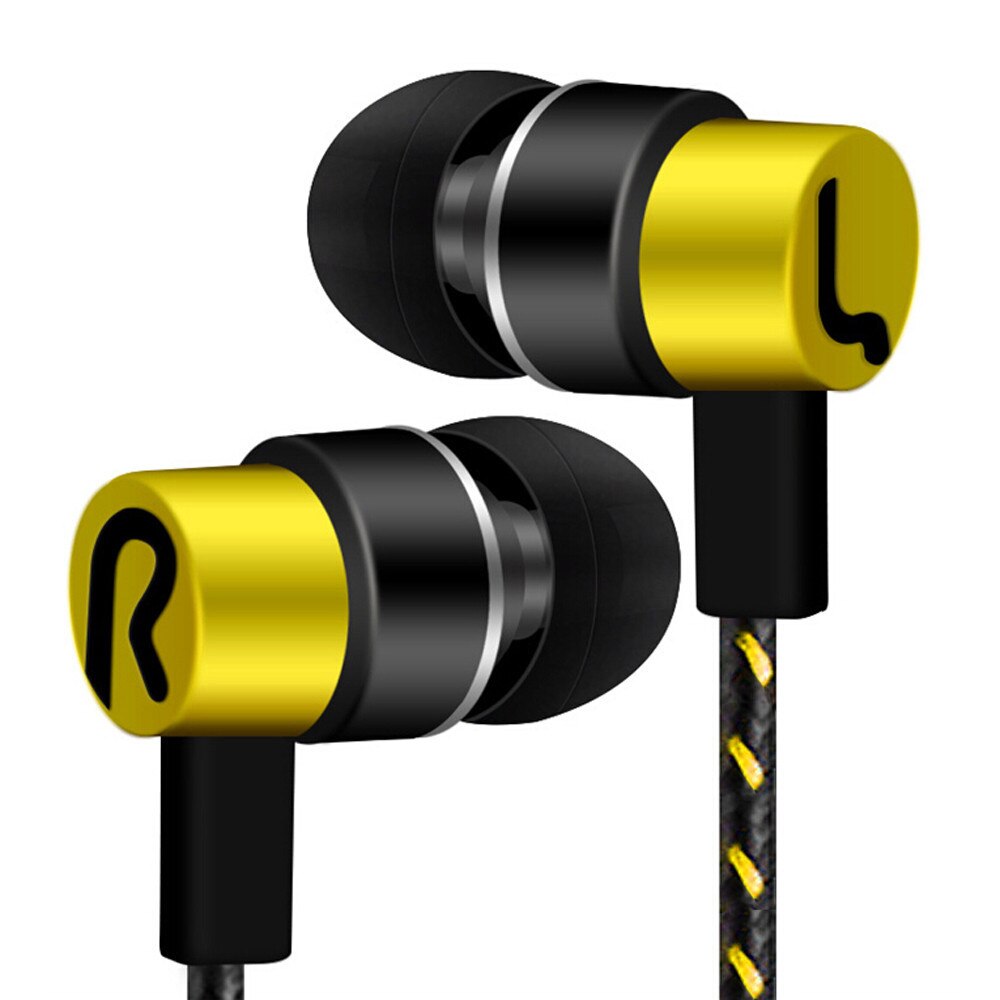 Universele 3.5mm In-Ear Oortelefoon 3.5mm Super Bass Headset Hifi Stereo Muziek Oordopjes Sport Koptelefoon Voor Mobiele Telefoon # sw: yellow