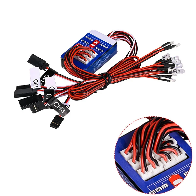Remote control model car 12 Led light group, Tamiya RC car light simulation linkage, three-way controllable turn signal light