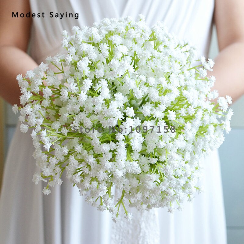 Forest Artificial Flowers Gypsophila Wedding Bouquet Lace Bridal Bridesmaid Bouquet Wedding Accessories bouquet de mariage