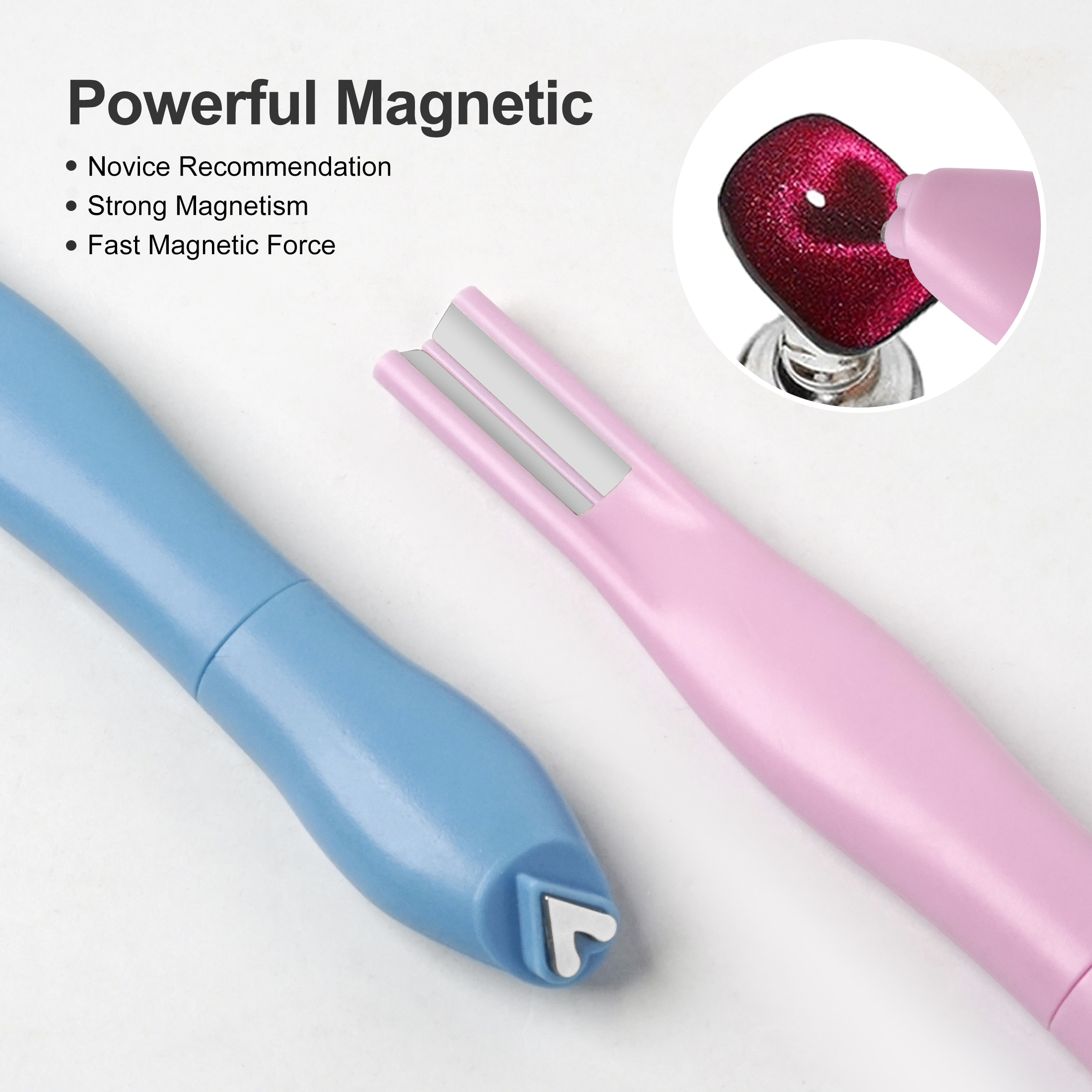 Bolígrafo magnético de ojo de gato 3 en 1 para Gel de uñas UV/LED, imán de ojo de gato de amor desmontable, arte de uñas, efecto de amor/luna/doble línea