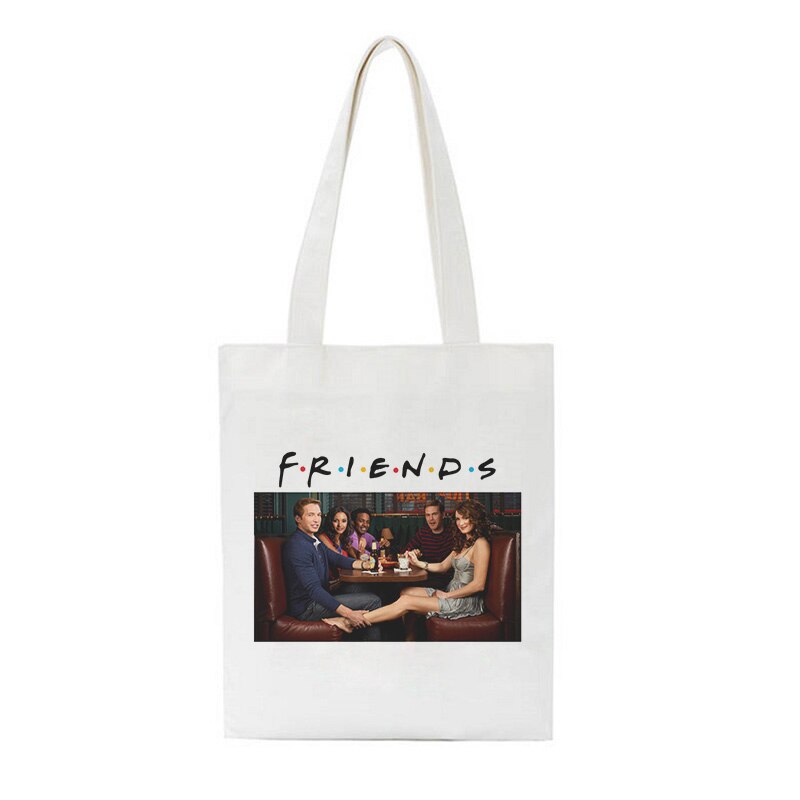 Friends tv-show schoudertassen cartoon boodschappentas harajuku casual dames tas portemonnee grote handtas street ins crossbody tas: 2