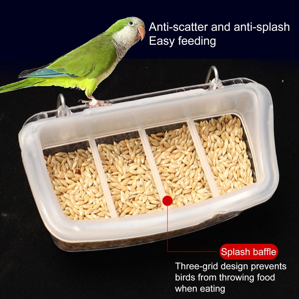 Hler-Mangeoire à oiseaux transparente avec grille anti-éclaboussures, mangeoire à oiseaux durable, accessoire pour animaux de compagnie