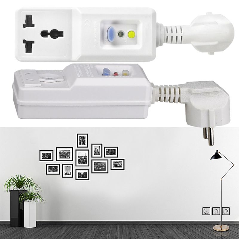 EU 16A Socket Adaptor Home Circuit Breaker Cutout Plug Safety Leakage Protection Trip Switch Power Tools