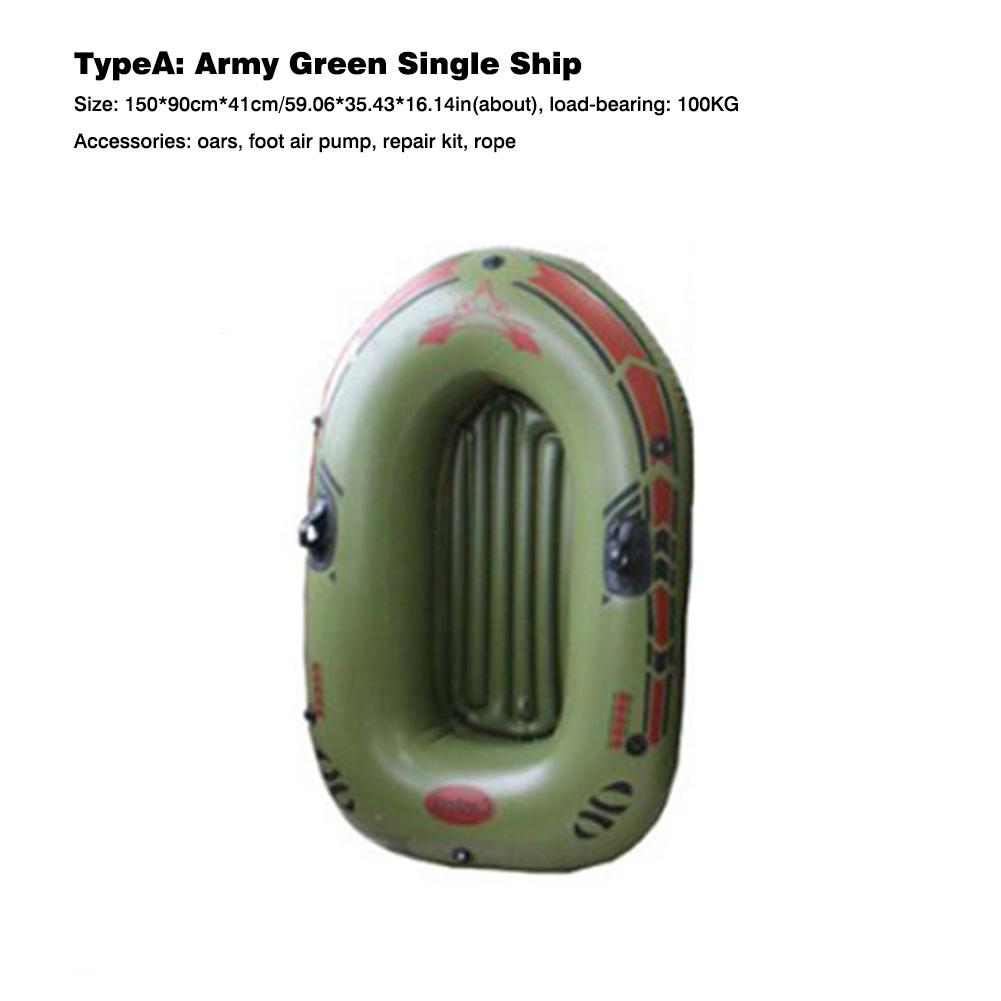 1/2/3 Person Inflatable Boat Blow Up Raft Set With Oars And Foot Pump For Fishing Lake Rafting The Double Valve: 150x90cm