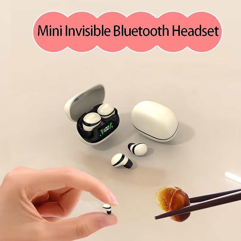 Écouteurs Bluetooth sans fil avec micro, casque à réduction de bruit, casque de , , mini écouteurs invisibles pour le sommeil