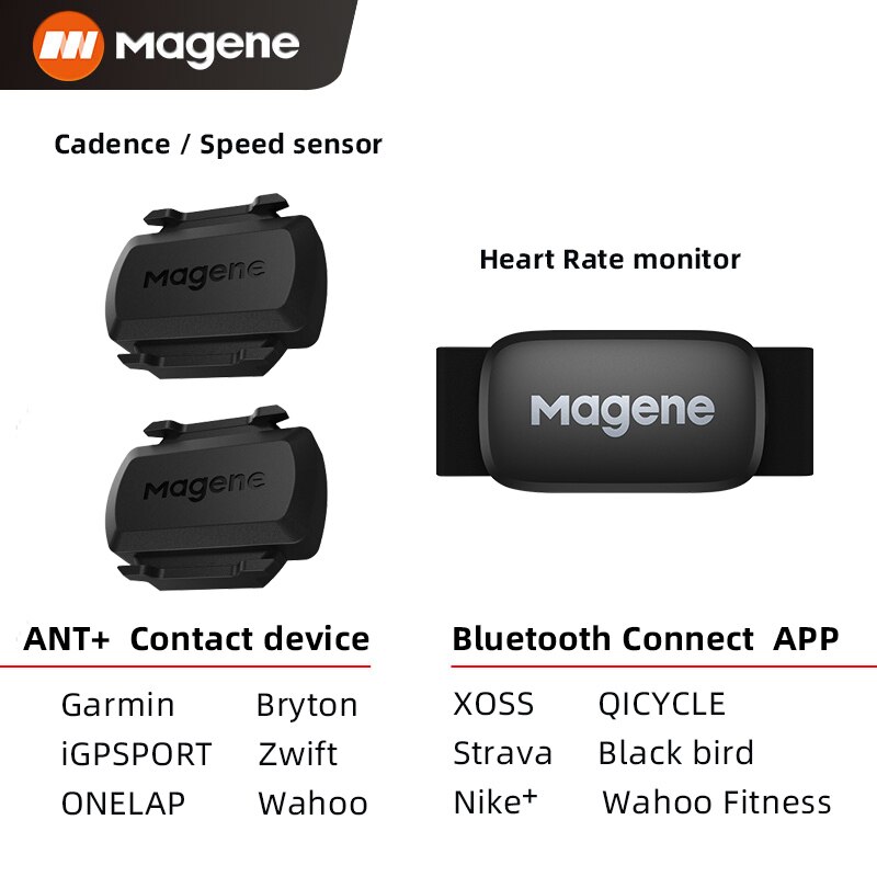 Magene Cadence Speed Sensor ANT+ Bluetooth Wireless 9.5g For Cycling Computer Compatible GARMIN Magene Bryton Igpsport: S3 2pcs and H64