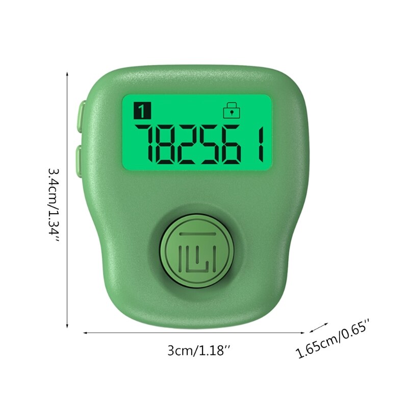 D55F Tally Finger Counters LED Electronic Finger Clicker Tasbih Handheld Ring Click Lap Counter Event Clicker Prayer