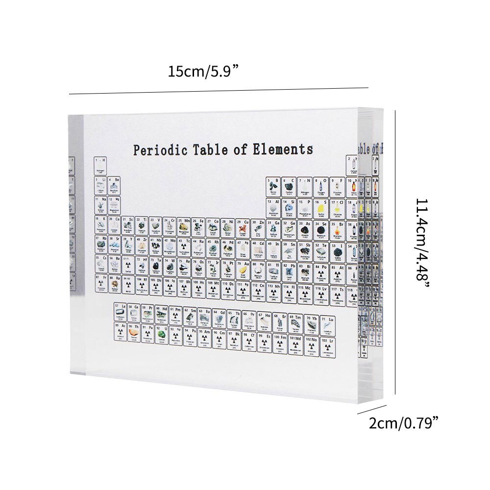 Akryl periodiska tabell display bord skrivbord kemiska element display plattan för barn som undervisar skoldagen födelsedag