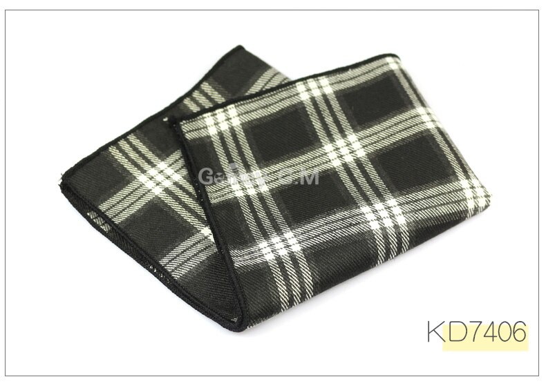 Cotton Mens Pocket Square Adult Plaid Hankerchief Scarves Vintage Hankies Men's Hanky Square Handkerchiefs: KD7406