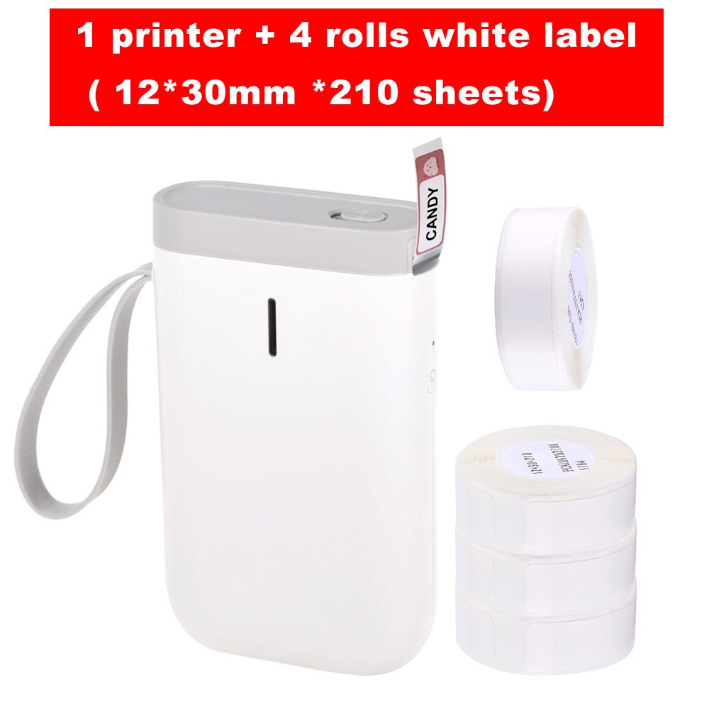 Niimbot D11 Draadloze Label Printer Draagbare Bt Thermische Label Printer Thuisgebruik Kantoor Snelle Afdrukken Printer: White Package B